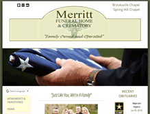 Tablet Screenshot of merrittfuneral.com